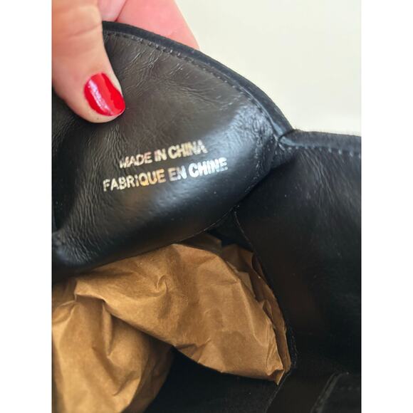 Jeffrey Campbell Rancher Knee High Western Boot Black Oiled Suede Size 7 NEW! - Picture 8 of 12